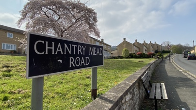 Chantry Mead Road sign
