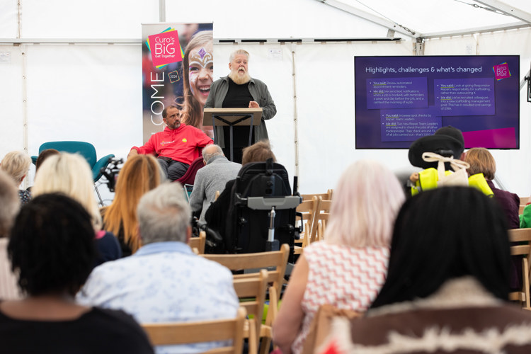 Paul Roles gives speech