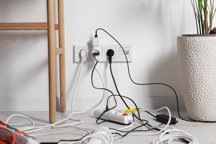 Overloaded plug socket