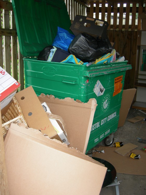 Internal image of the bin store at Elizabeth Court