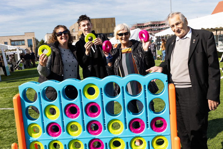 Residents play giant Connect Four game